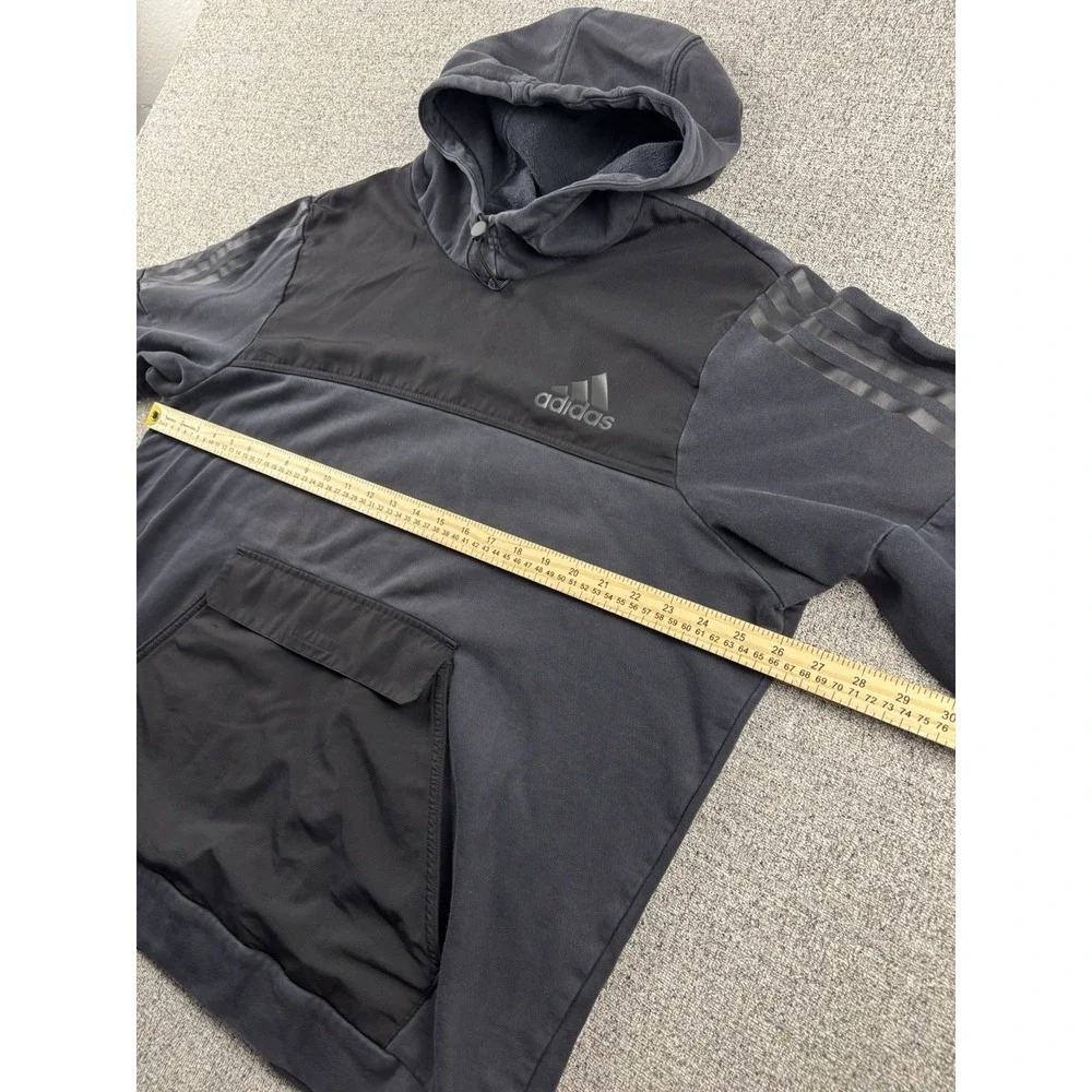 Adidas Utility Performance Hoodie Men's XL Black Cord Lock Kangaroo Pouch